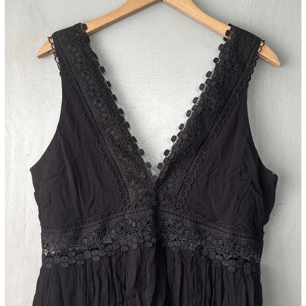 Venus Babydoll Top Sz 14 Black Sleeveless Lace Dark Romantic Whimsigoth Coquette - Picture 3 of 11